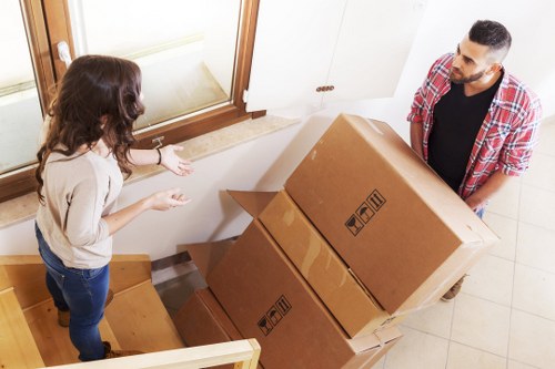 Packed boxes ready for house removals in Lewisham